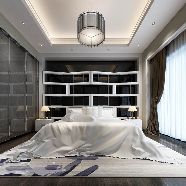 stylish master bedroom design 20 Modello 3D .c4d .max .obj .3ds .fbx .stl .blend 