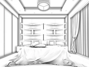 stylish master bedroom design 20 3D Model