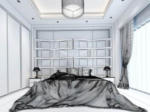 stylish master bedroom design 20 3D Model
