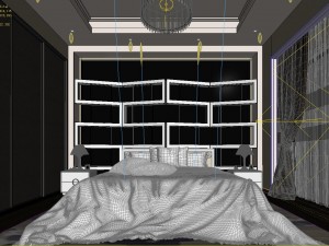 stylish master bedroom design 20 Modello 3D