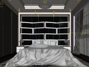 stylish master bedroom design 20 3D Model