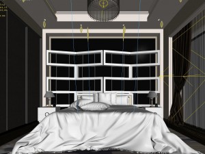 stylish master bedroom design 20 Modello 3D