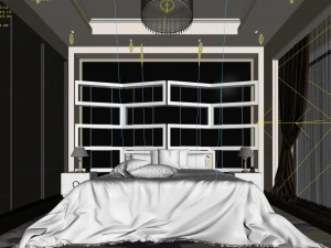 stylish master bedroom design 20 3D Model