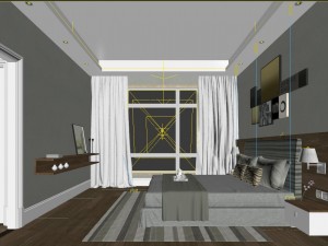stylish master bedroom design 22 Model 3D