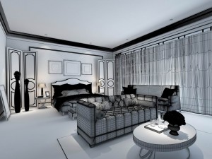 stylish master bedroom design 23 3D Model