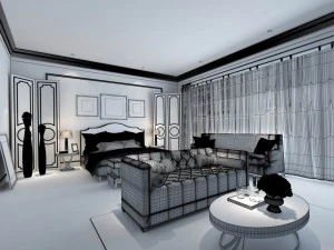 stylish master bedroom design 23 3D Model