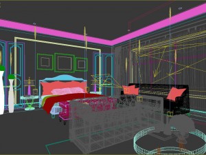 stylish master bedroom design 23 3D Model