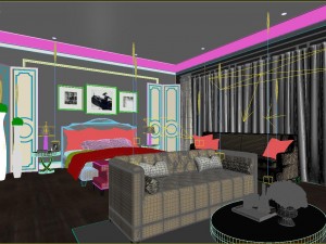 stylish master bedroom design 23 3D Model