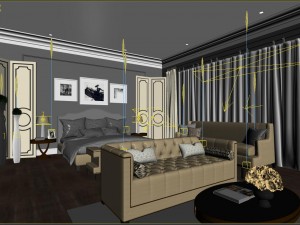 stylish master bedroom design 23 3D Model