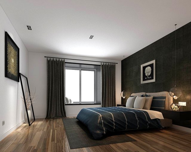 stylish master bedroom design 24 Model 3D .c4d .max .obj .3ds .fbx .stl .blend 