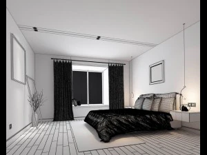 stylish master bedroom design 24 3D Model