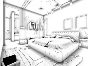 stylish master bedroom design 25 3D Model