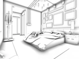 stylish master bedroom design 26 3D Model