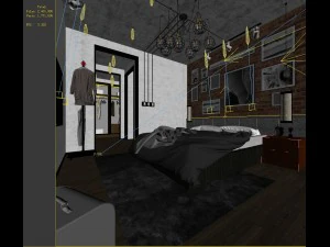 stylish master bedroom design 26 3D Model