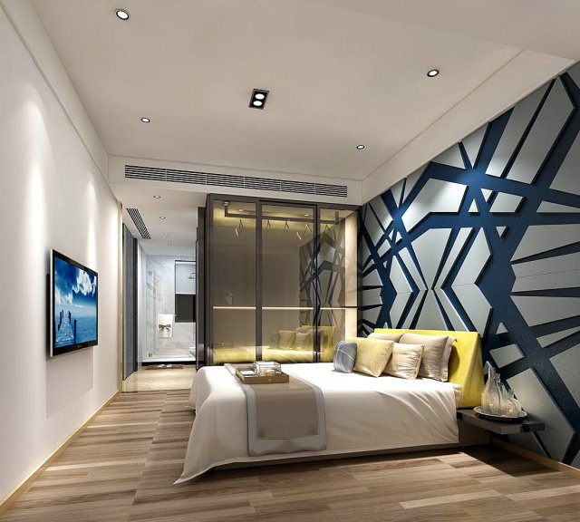 stylish master bedroom design 27 Model 3D .c4d .max .obj .3ds .fbx .stl .blend 