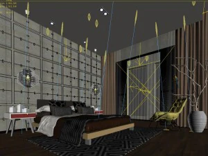 stylish master bedroom design 28 3D Model