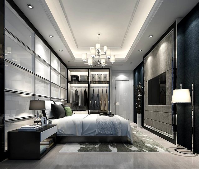 stylish master bedroom design 29 3D Model .c4d .max .obj .3ds .fbx .stl .blend 
