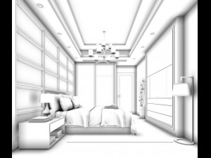 stylish master bedroom design 29 3D Model