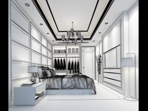 stylish master bedroom design 29 3D Model