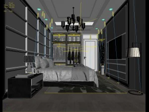 stylish master bedroom design 29 3D Model