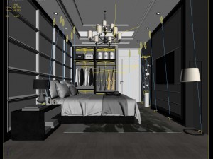 stylish master bedroom design 29 3D Model