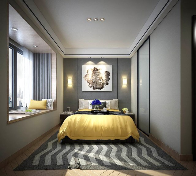 stylish master bedroom design 31 Modelo 3D .c4d .max .obj .3ds .fbx .stl .blend