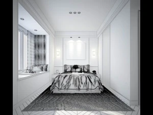 stylish master bedroom design 31 3D Model