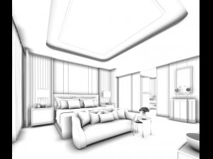 stylish master bedroom design 32 3D Model
