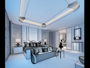 stylish master bedroom design 32 3D Model