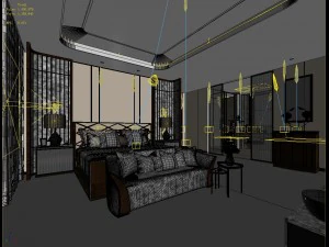 stylish master bedroom design 32 3D Model