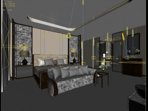 stylish master bedroom design 32 3D 模型