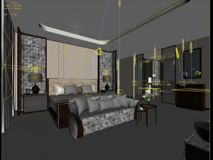 stylish master bedroom design 32 3D Model