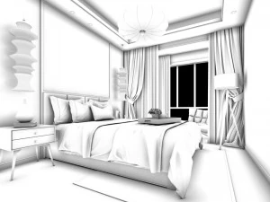 stylish master bedroom design 33 3D Model