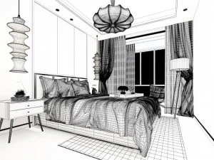 stylish master bedroom design 33 3D Model