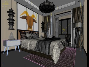 stylish master bedroom design 33 Model 3D