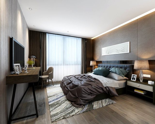 stylish master bedroom design 34 Model 3D .c4d .max .obj .3ds .fbx .stl .blend 