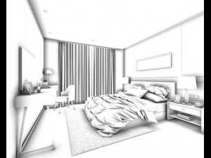 stylish master bedroom design 34 3D Model