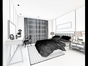 stylish master bedroom design 34 Model 3D