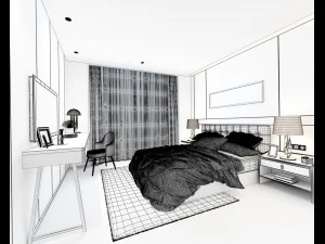 stylish master bedroom design 34 3D Model