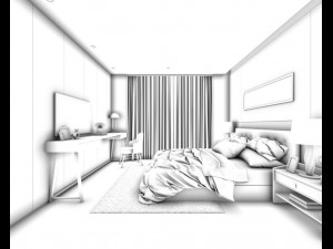 stylish master bedroom design 34 Model 3D