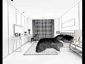 stylish master bedroom design 34 Model 3D