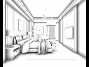 stylish master bedroom design 35 3D Model
