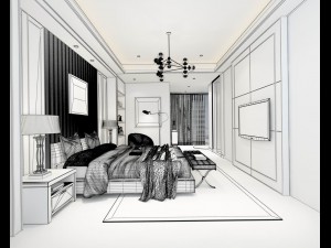 stylish master bedroom design 35 3D Model
