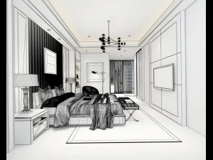stylish master bedroom design 35 3D Model