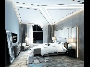 stylish master bedroom design 36 3D Model