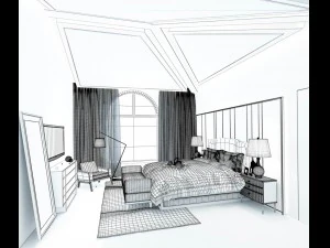 stylish master bedroom design 36 3D Model
