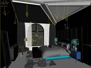 stylish master bedroom design 36 3D Model