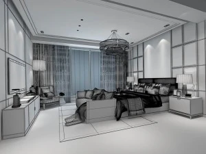 stylish master bedroom design 37 3D Model