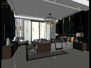 stylish master bedroom design 37 3D Model