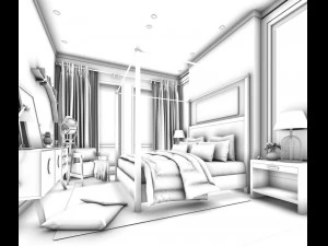 stylish master bedroom design 39 3D Model